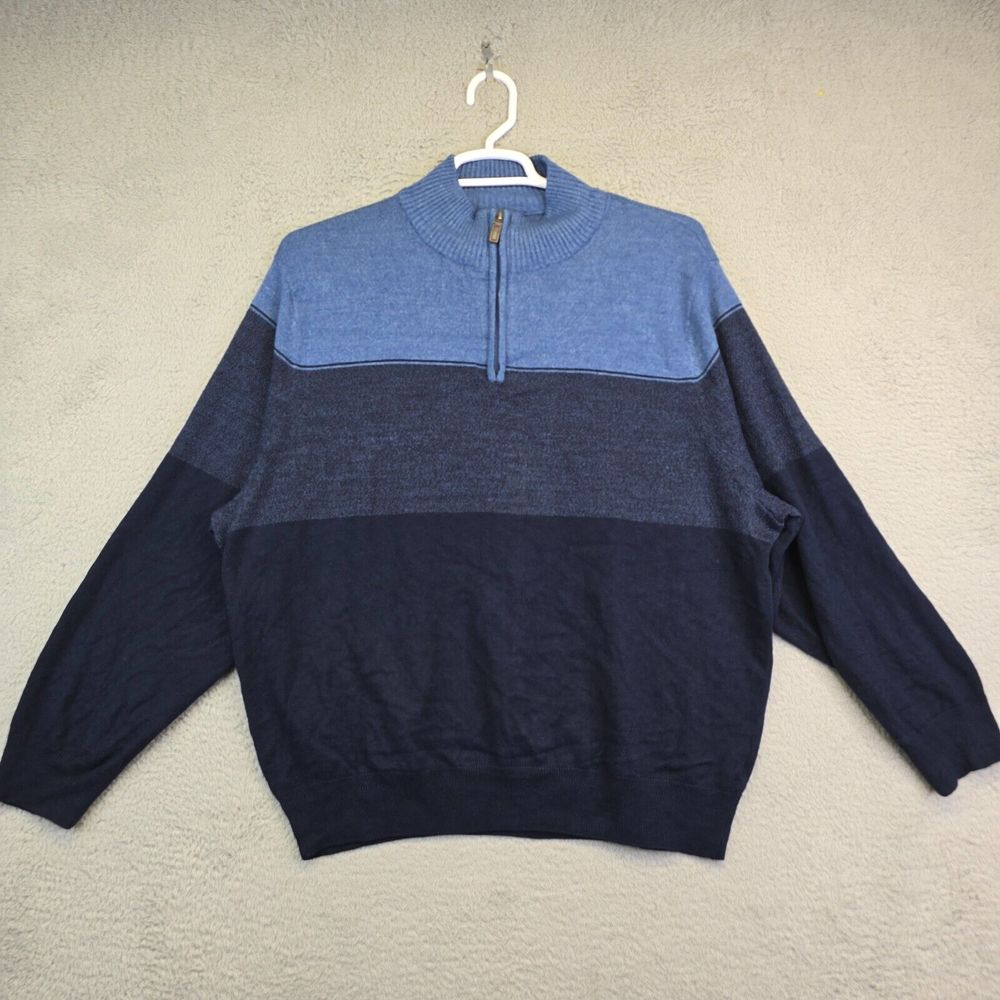 Dockers Sweater Men's 2xl Blue Soft Knit Pullover Normcore Dad Grandpa Striped